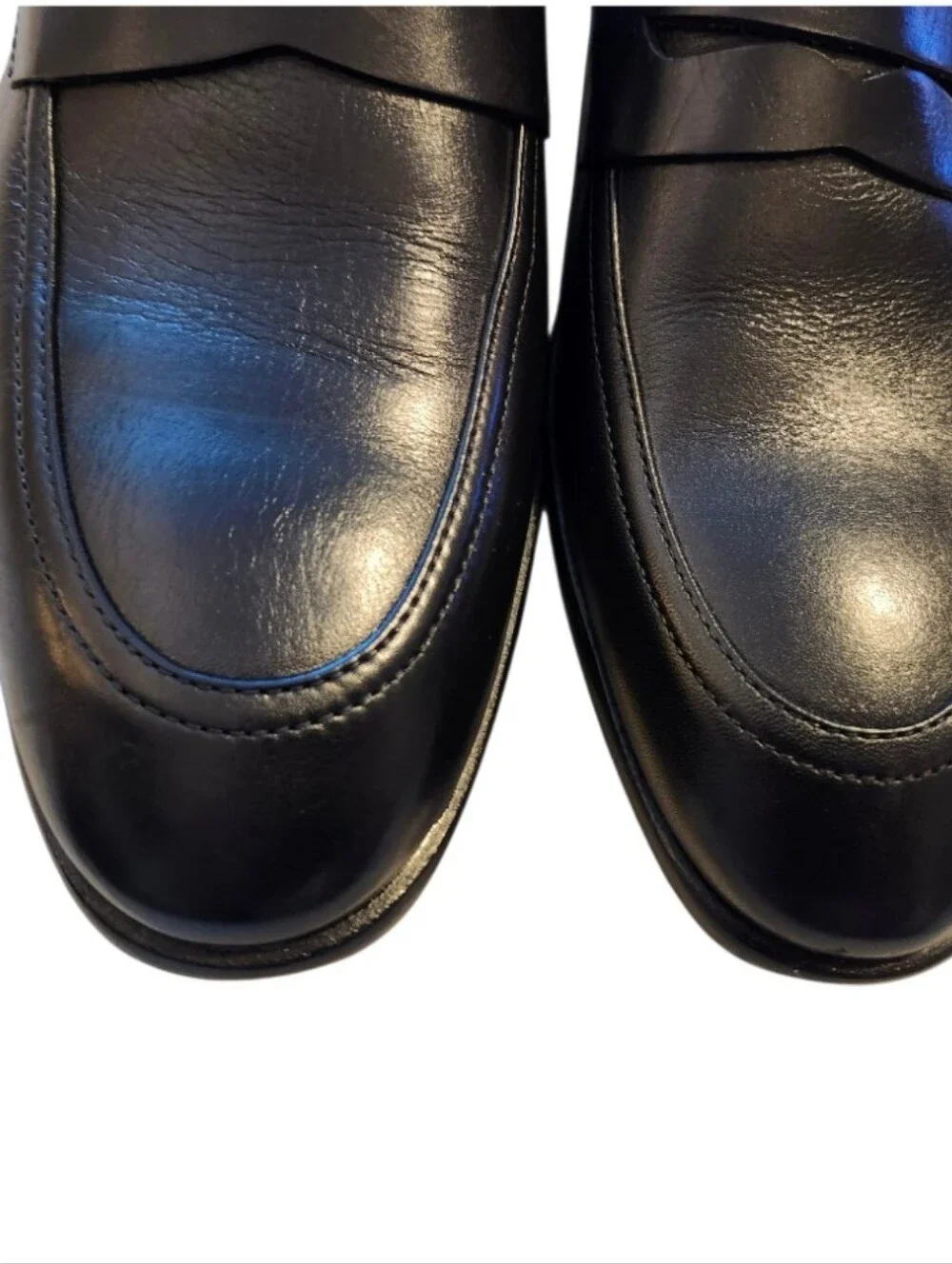 New Bruno Magli Preston Black Leather Penny Slip-On Loafers * Miss-Sized